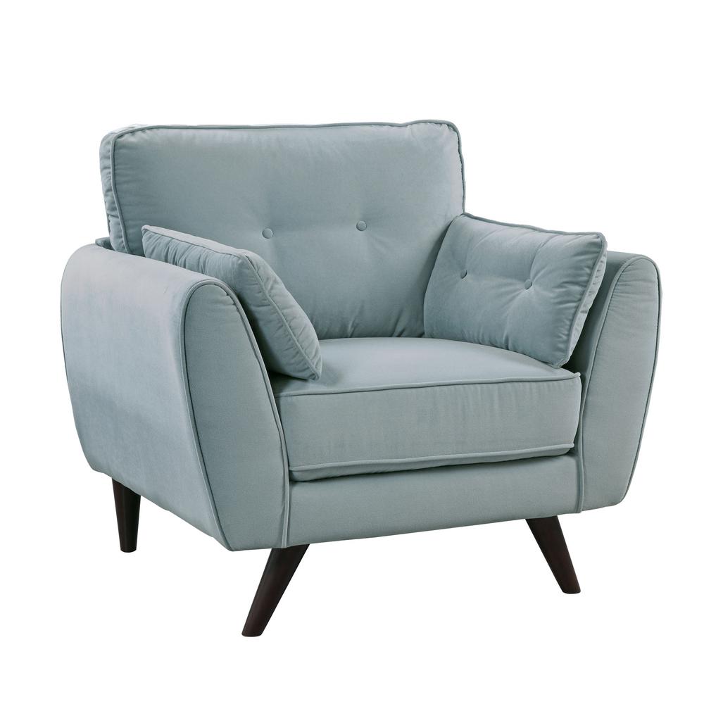 Furniture Of America Effy Light Teal Flannelette Tufted Accent Chair   Light Teal Furniture Of America Accent Chairs Idf 6610 Ch 64 1000 