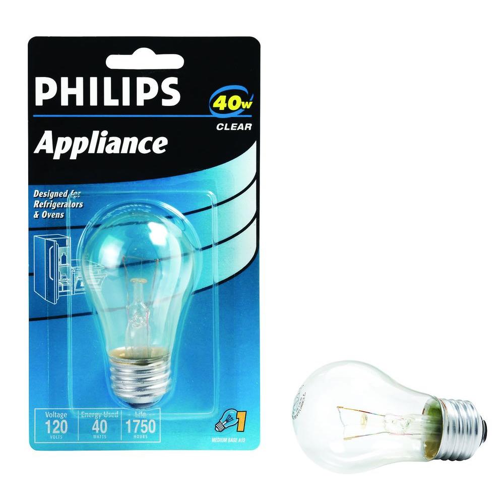 40-Watt Incandescent A15 Clear Appliance Light Bulb-416768 - The ...