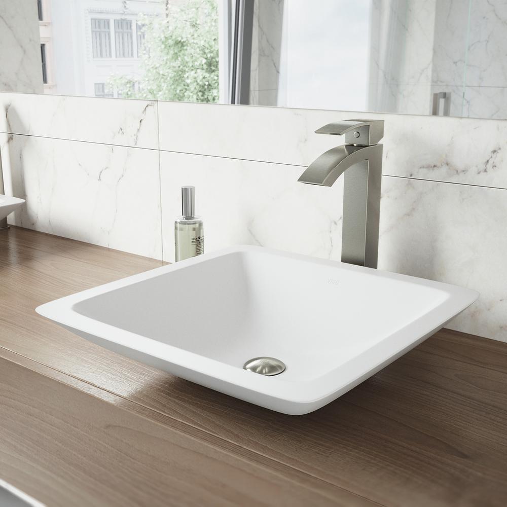 Vigo Single Hole Single Handle Vessel Bathroom Faucet In Brushed