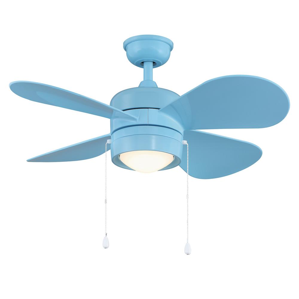 Home Decorators Collection Padgette 36 In Led Blue Ceiling Fan