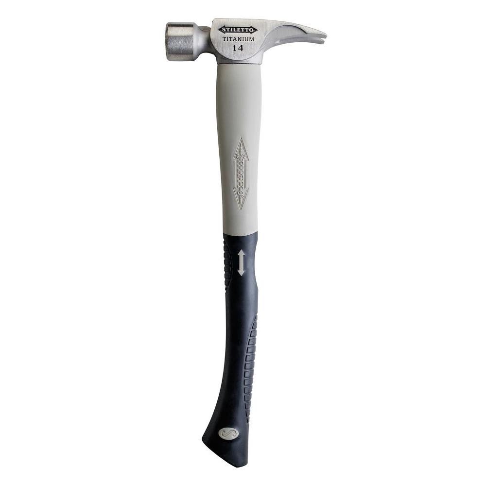 Stiletto 14 oz. Titanium Milled Face Hammer with 18 in. Curved Poly/FG