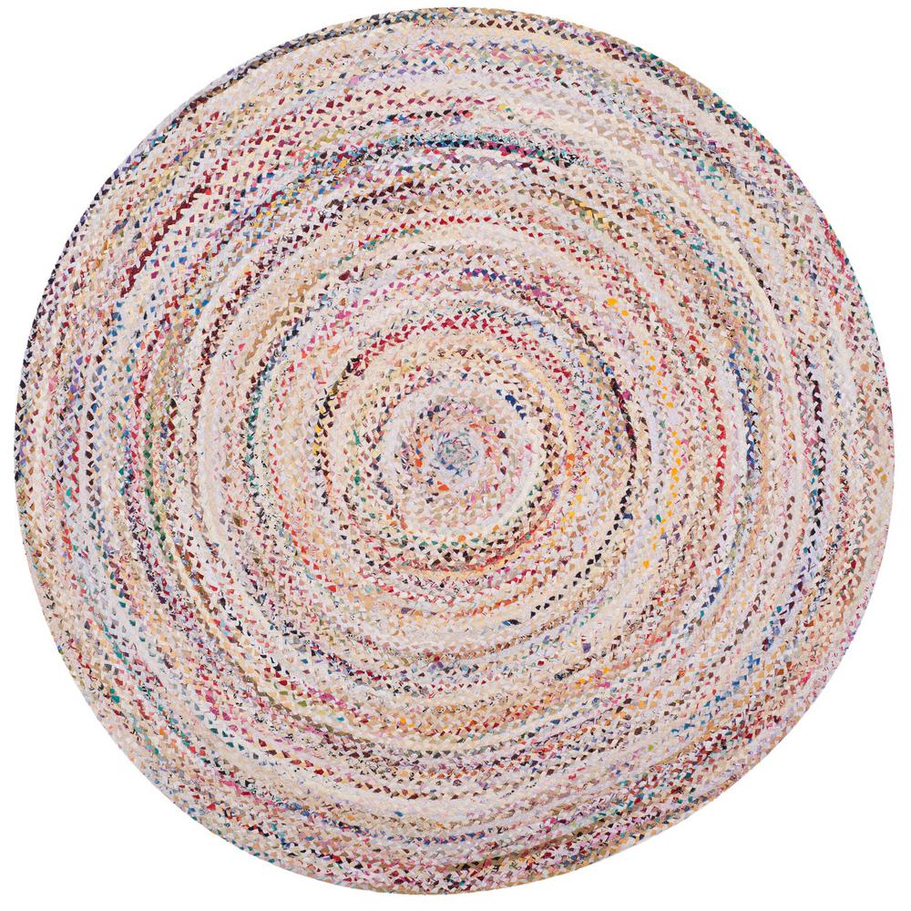 Safavieh Braided Ivory Multi 8 Ft X Round Area Rug Brd210b 8r Safavieh Braided Ivory Multi 8 Ft X Round Area Rug