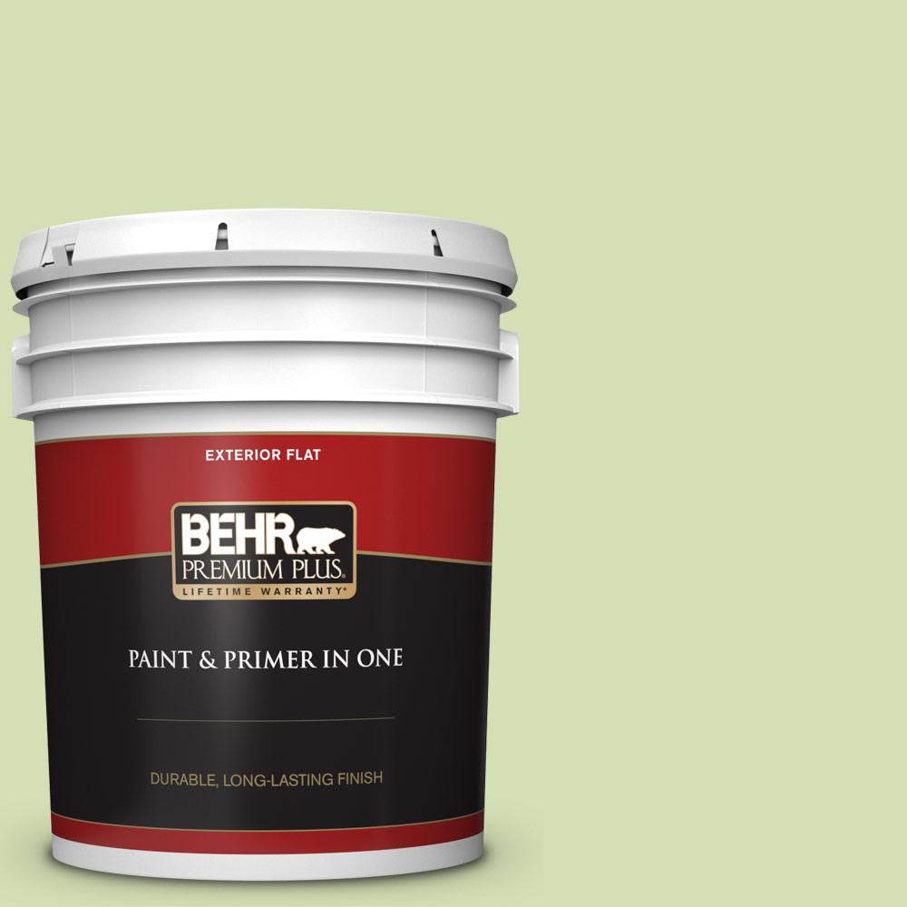 BEHR Premium Plus 5 gal. 420C3 Celery Bunch Flat Exterior Paint and