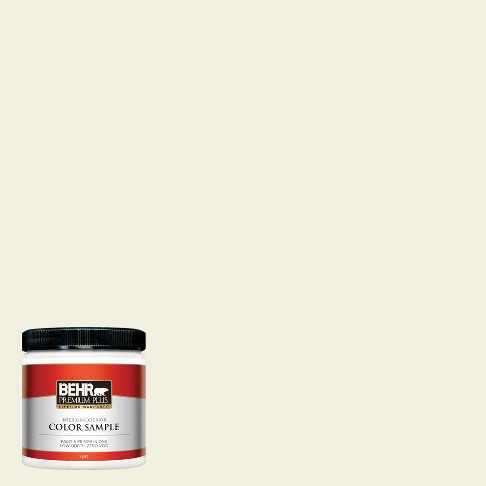 Behr Premium Plus 8 Oz Gr W2 Atrium White Flat Interior Exterior Gr W2 Atrium White Flat Interior Exterior Paint And Primer In One Sample