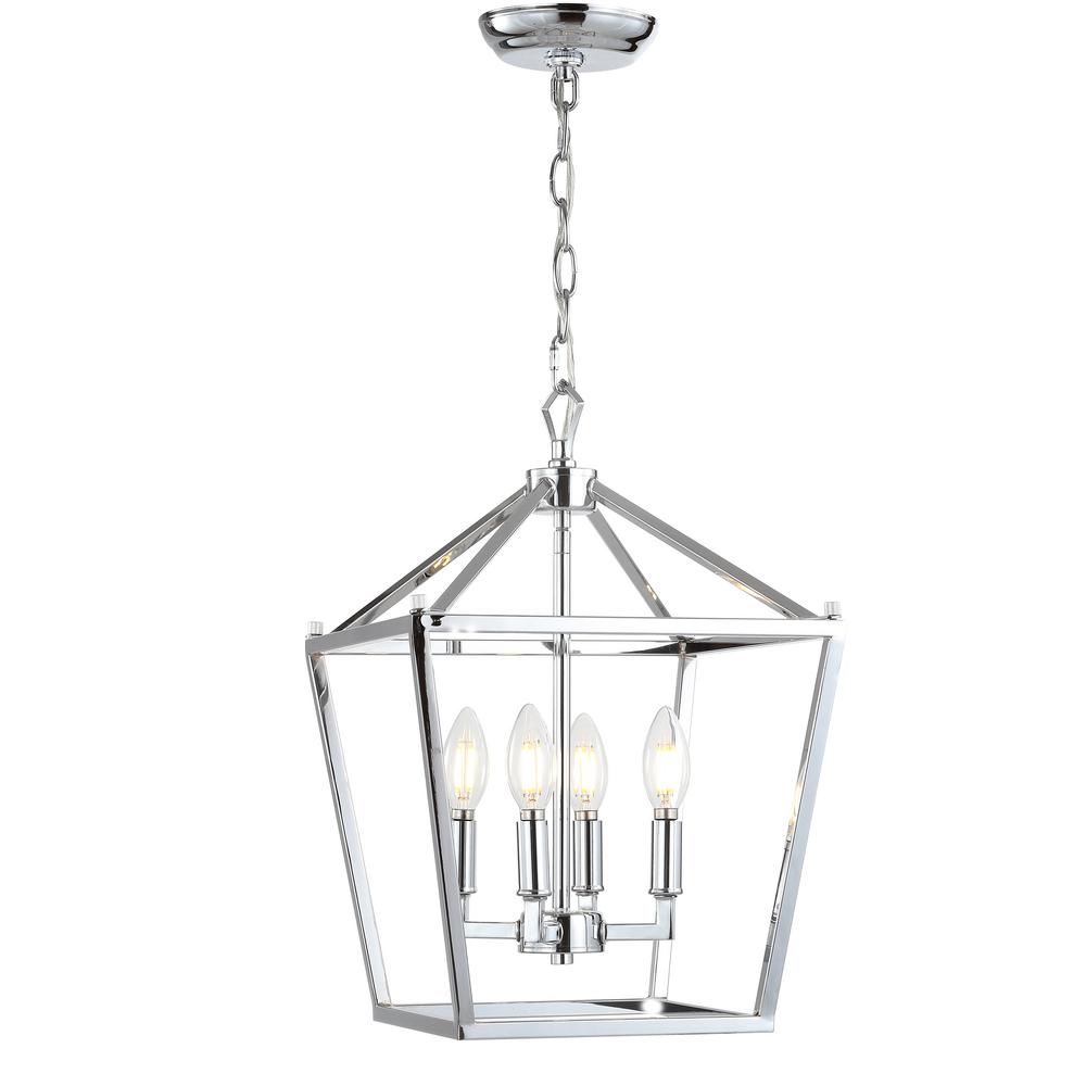 Modern Chrome Lantern Pendant Lights Lighting The 4 Bulb Chrome Lantern Metal Led Pendant