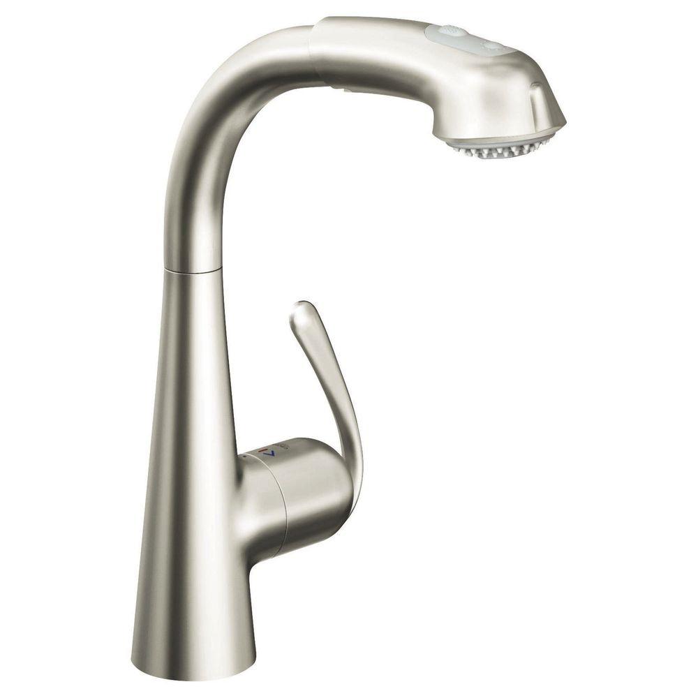 GROHE LadyLux Plus Main Single Handle Pull Out Sprayer Kitchen