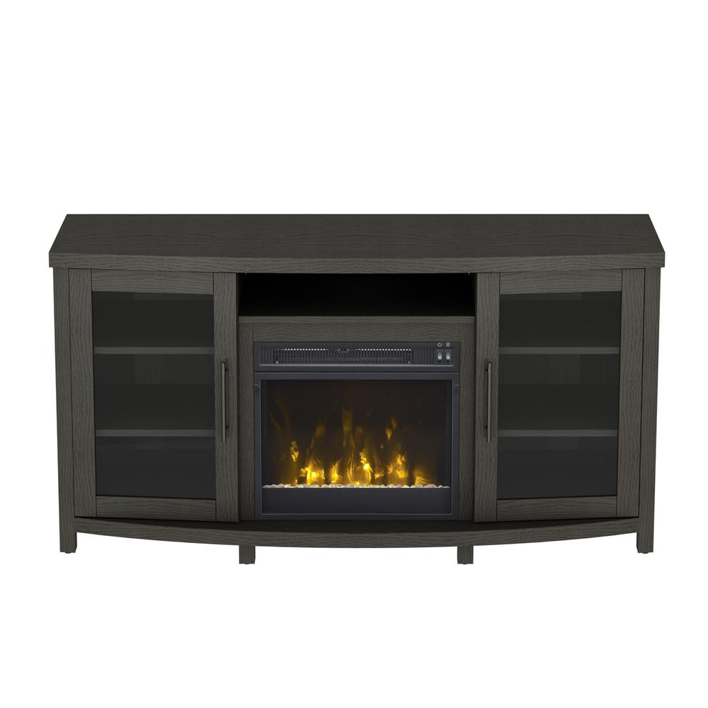 Gray Fireplace TV Stands Electric Fireplaces The Home Depot