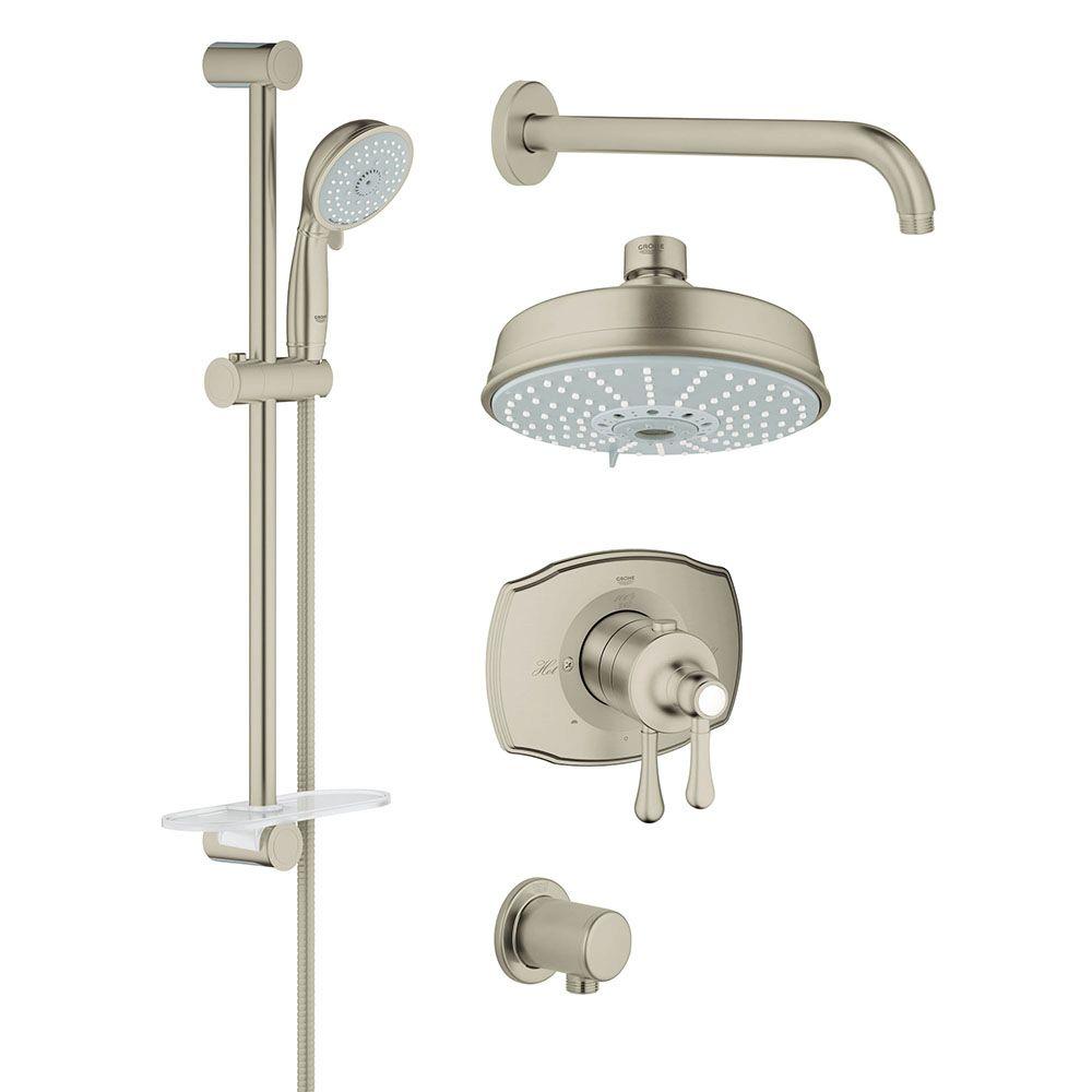 spa package electrical System Set Brushed GrohFlex GROHE Shower 4 in Shower Spray