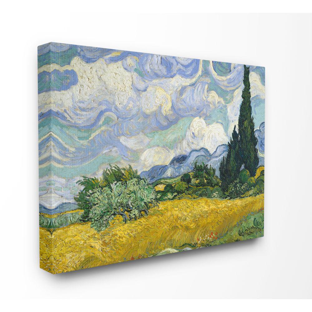 The Stupell Home Decor Collection 24 In X 30 In Van Gogh Wheat Field With Cypresses Post Impressionist Painting By Vincent Van Gogh Canvas Wall Art Ccp 376 Cn 24x30 The Home Depot