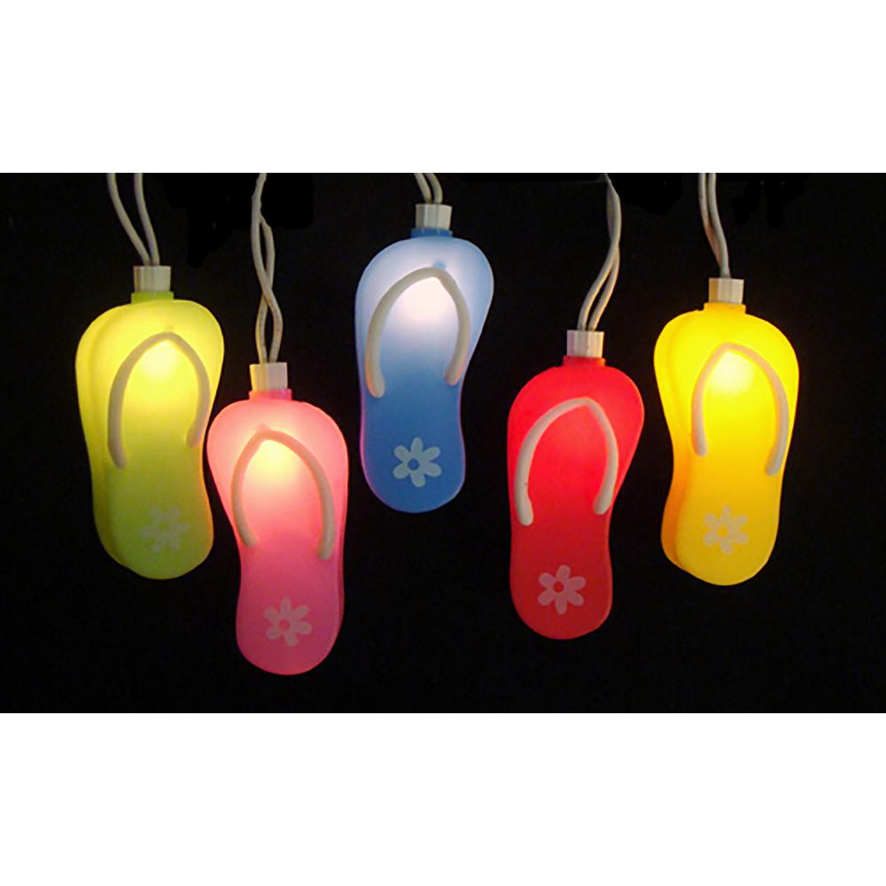 Sienna 10 Light Multi Color Beach Party Summer Garden Patio Flip 10 Light Multi Color Beach Party Summer Garden Patio Flip Flop Incandescent Lights With White Wire