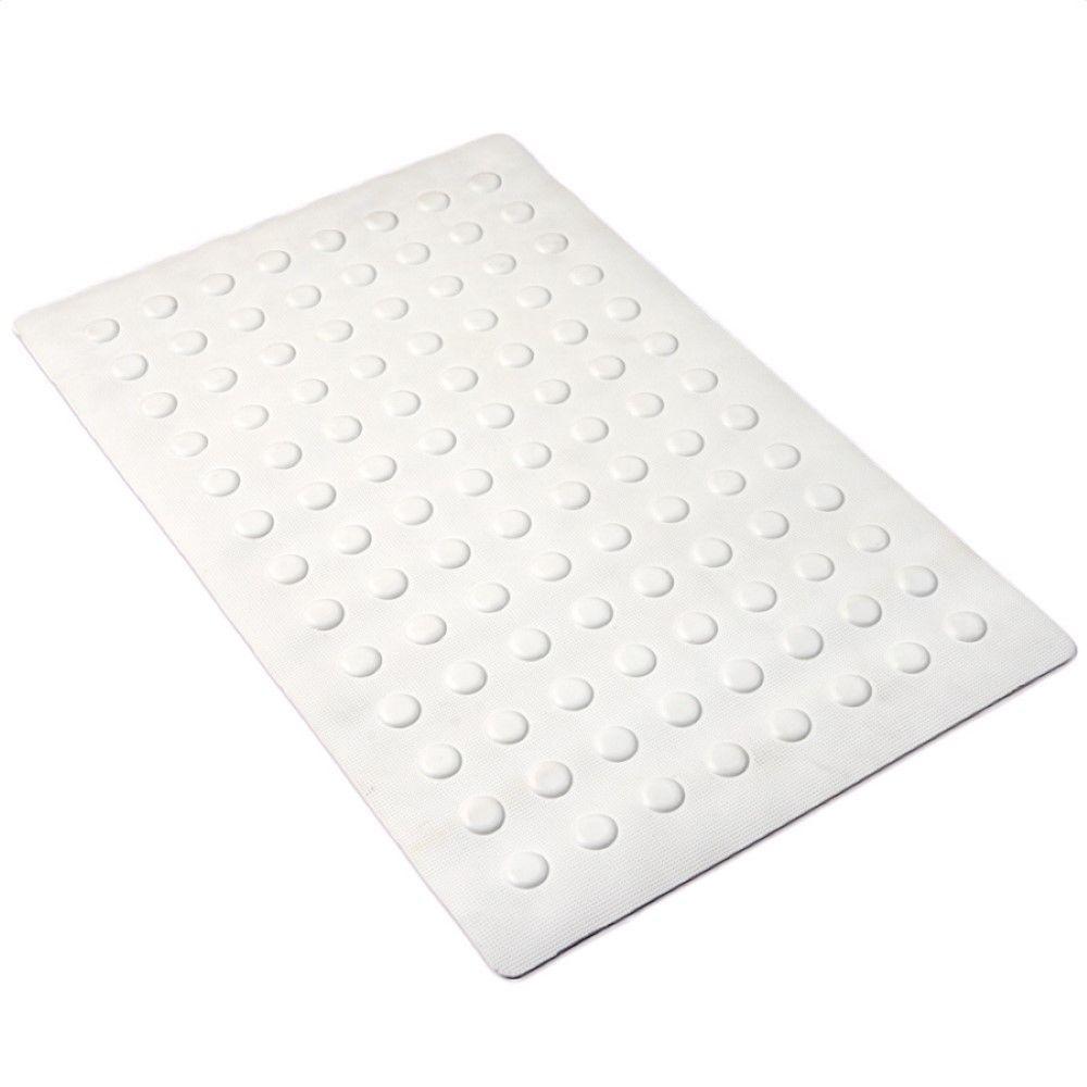 SlipX Solutions 14 in. x 22 in. Rubber Bath Mat in White064001 The