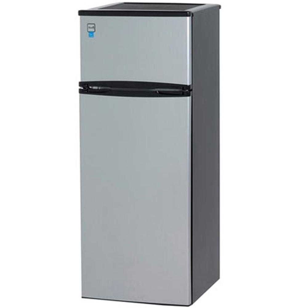 Avanti 7 4 Cu Ft Apartment Size Top Freezer Refrigerator In Black And Platinum Ra7316pst The Home Depot