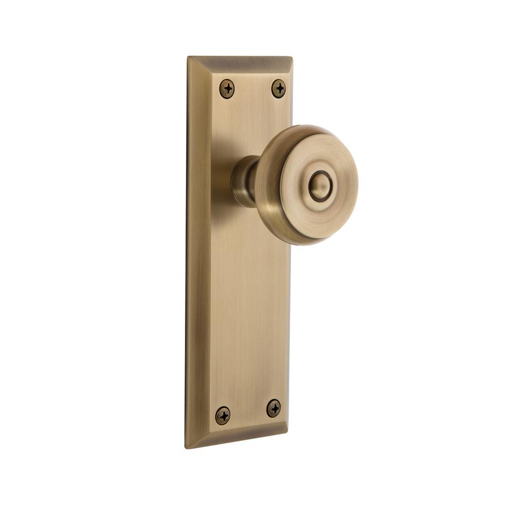 Grandeur Fifth Avenue Plate Double Dummy With Bouton Door Knob In