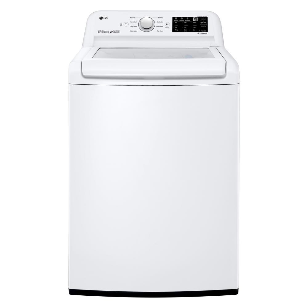 LG Electronics 4.5 cu. ft. HE Ultra Large Top Load Washer with ColdWash, 6Motion & TurboDrum Technology in White, ENERGY STAR-WT7100CW - The Home Depot