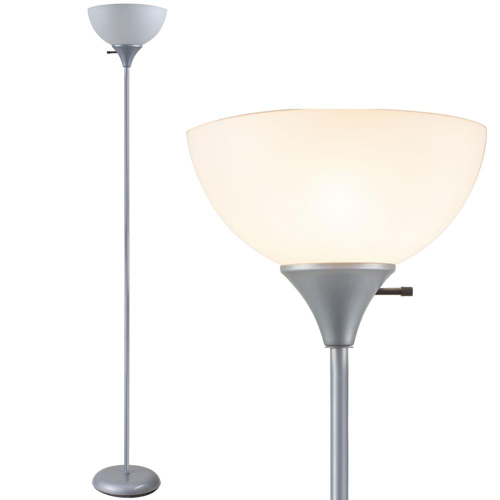 silver torchiere floor lamp