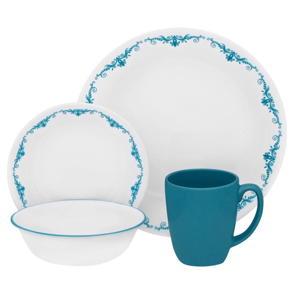 Corelle Classic 16Piece True Blue Dinnerware Set 1114045 The Home Depot