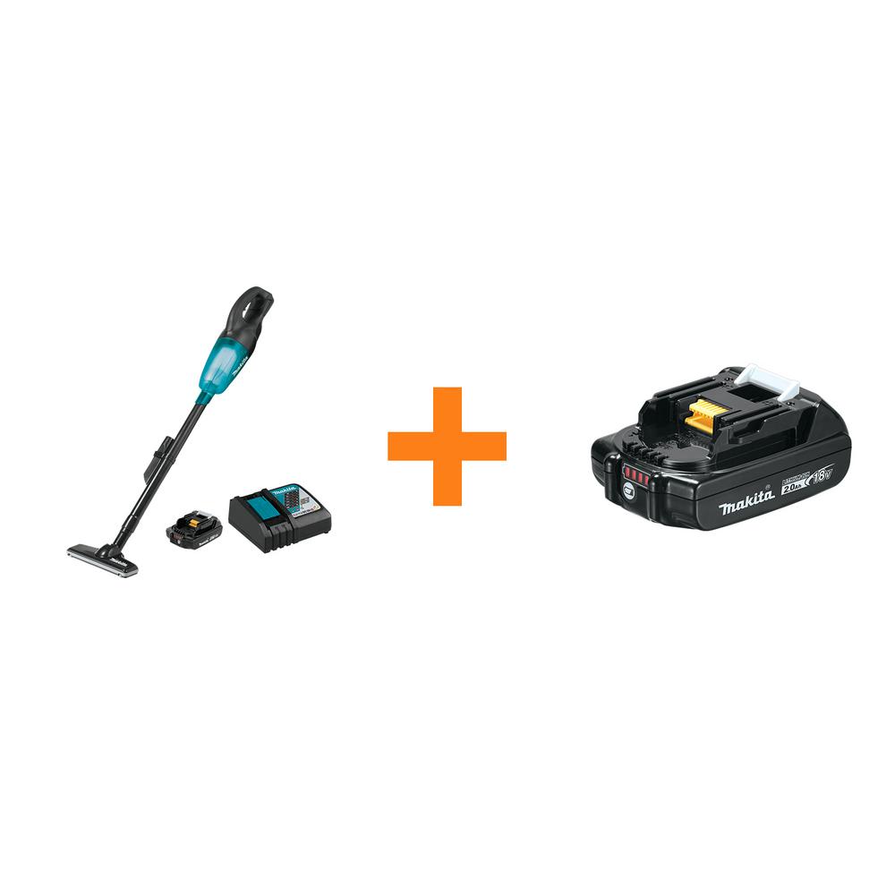 Makita 18Volt Compact LithiumIon Cordless Handheld VacuumXLC02RB1W The Home Depot