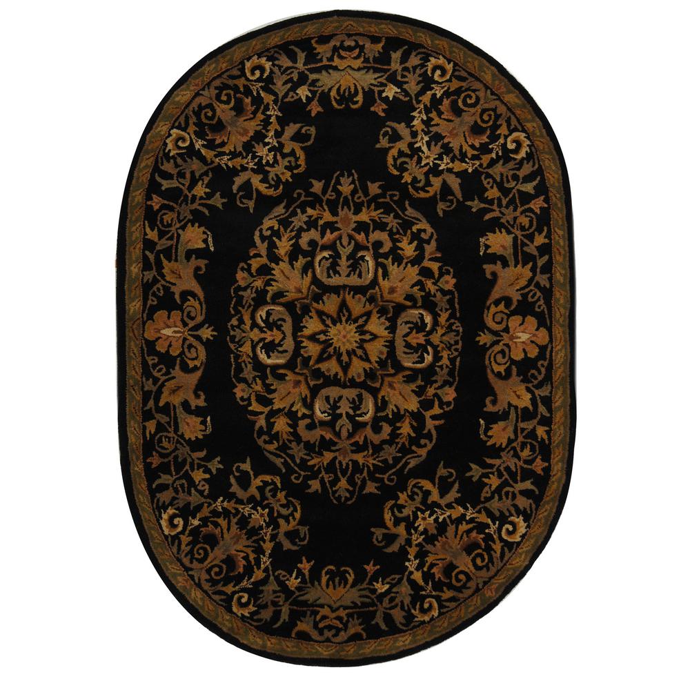 Safavieh Heritage Black 8 ft. x 10 ft. Oval Area RugHG640B8OV The