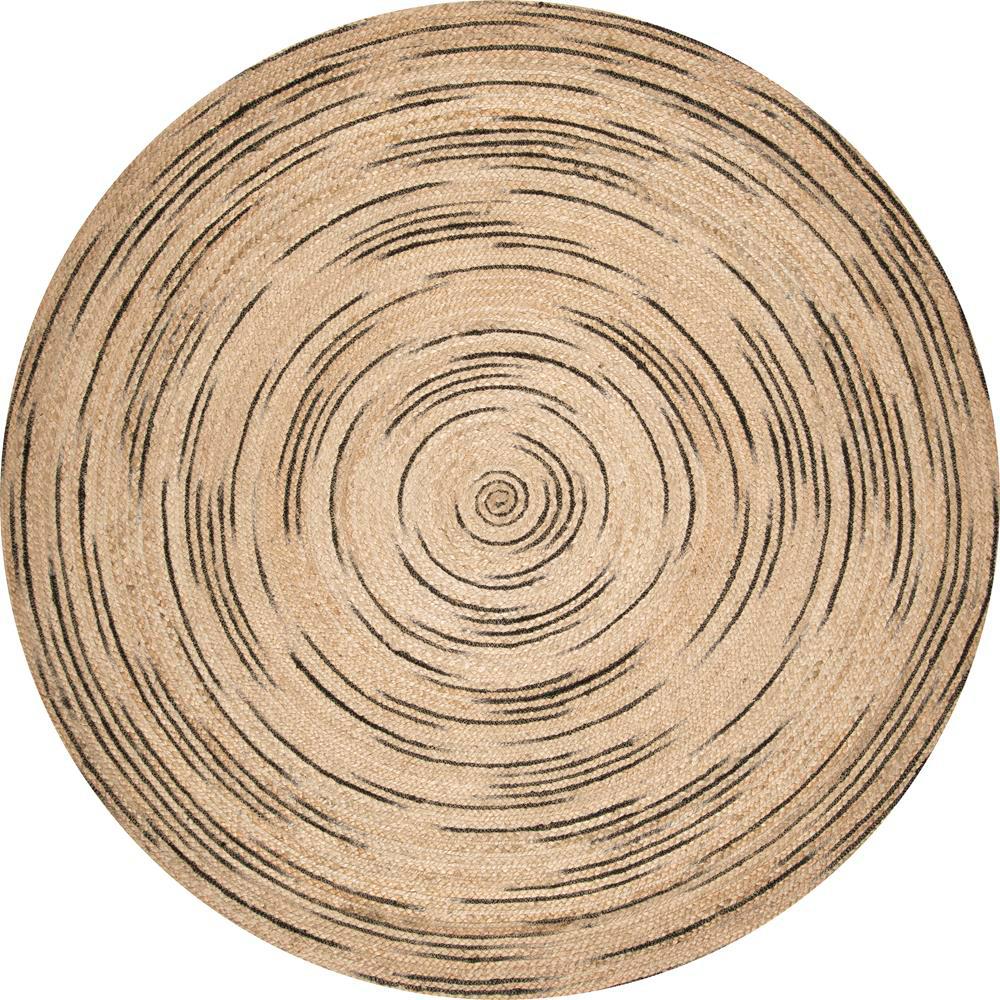 nuLOOM Braided Chelsea Jute Natural 6 ft. x 6 ft. Round Rug-UNAK01A