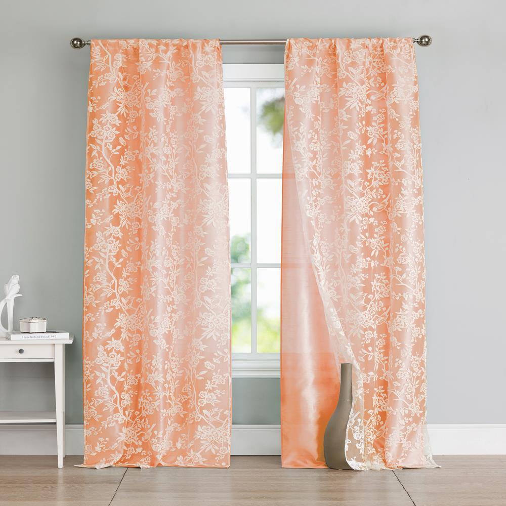 Peach Curtains Drapes Window Treatments The Home Depot
