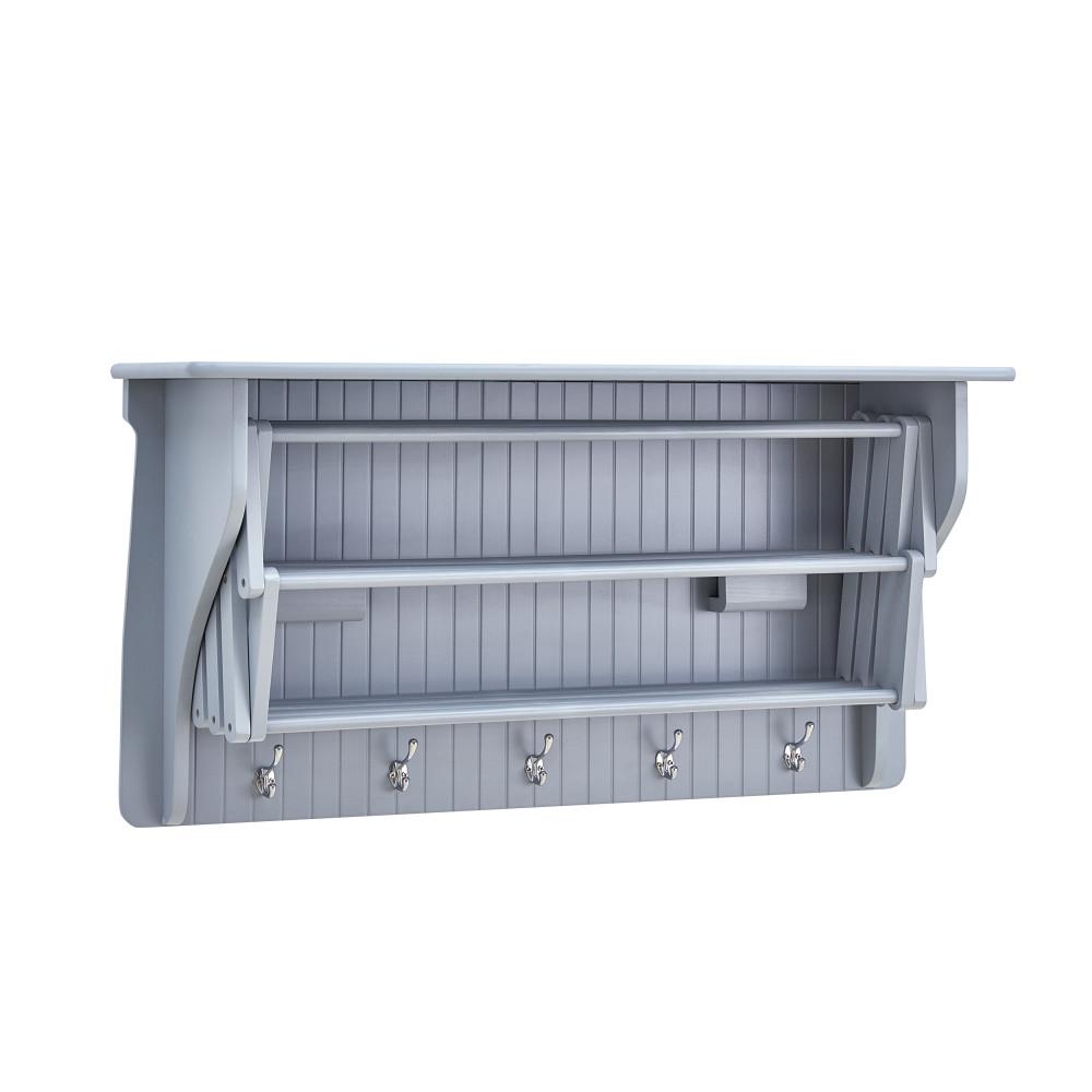 36 In Light Grey Wall Retractable Accordion Drying Rack