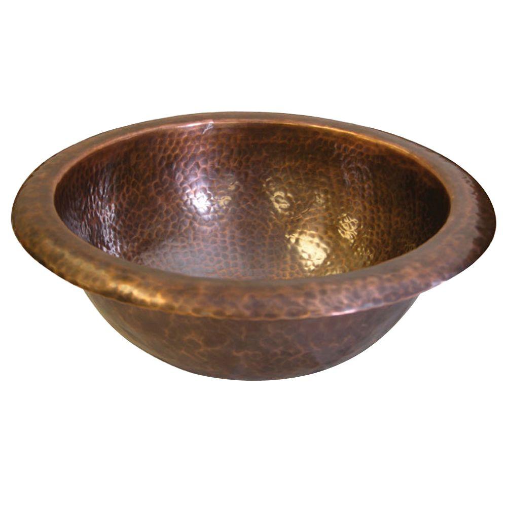 Barclay Products Undermounted Bathroom Sink in Hammered Antique Copper