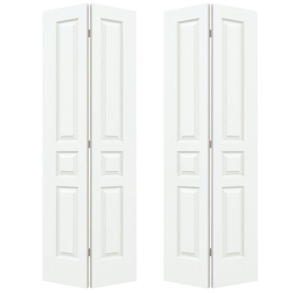 Steves & Sons 30 In. X 80 In. 6-Panel Textured Hollow Core Primed White ...