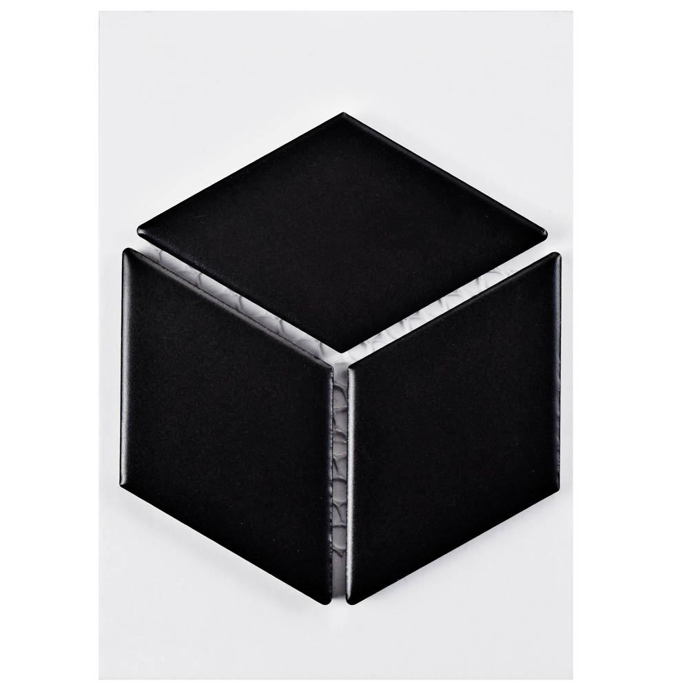 Merola Tile Metro Rhombus Matte Black Porcelain Mosaic 3 In Metro Rhombus Matte Black Porcelain Mosaic Tile 3 In X 4 Sample
