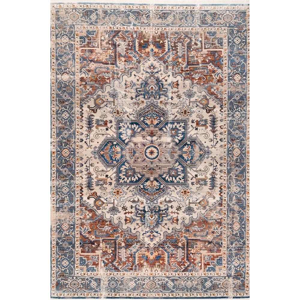 Nuloom Nina Distressed Medallion Ivory 5 X 8 Area Rug