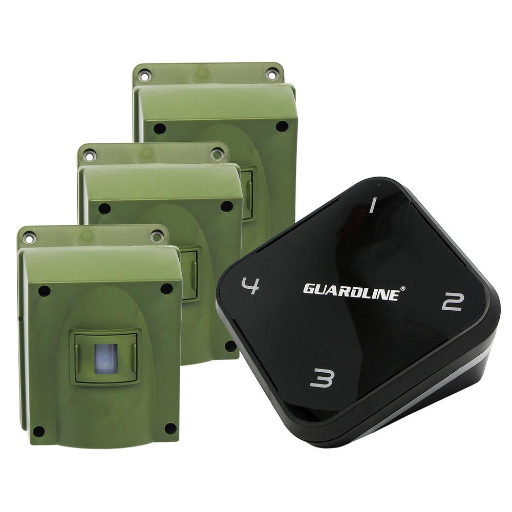 Guardline 1/4 Mile Long Range Wireless Driveway Alarm with 3-Sensor Kit