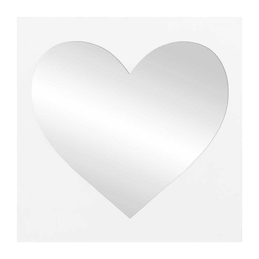 Pinnacle 18 in. x 18 in. Heart White Cutout Wall Accent Mirror 1807