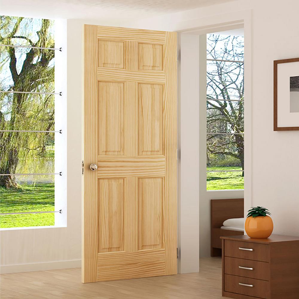 Unfinished 32 x 96 x 1.375 Colonial Six Panel Passage Door