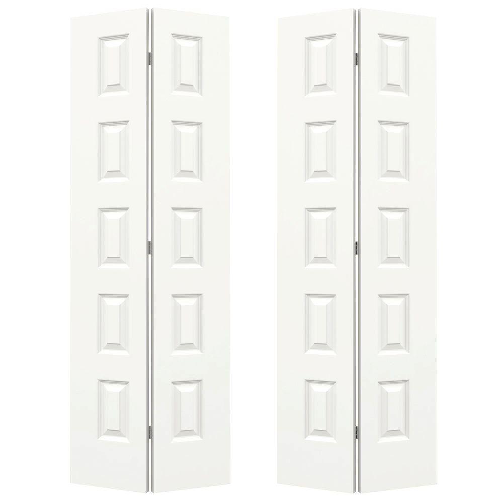 Jeld Wen 36 In X 80 In Rockport White Painted Smooth Molded Composite Mdf Closet Bi Fold Double Door