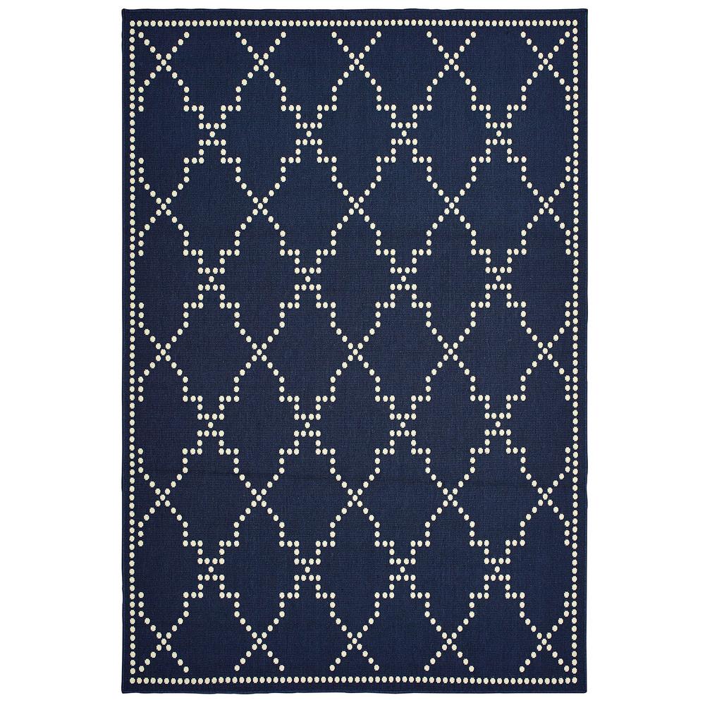 Sienna Trellis Navy Ivory 8 Ft 6 In X 13 Indoor Outdoor Area Sienna Trellis Navy Ivory 8 Ft 6 In X