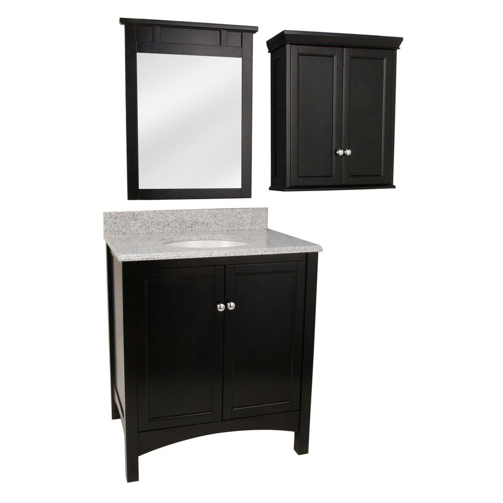 Foremost Haven 31 in. Vanity in Espresso with Granite Vanity Top and