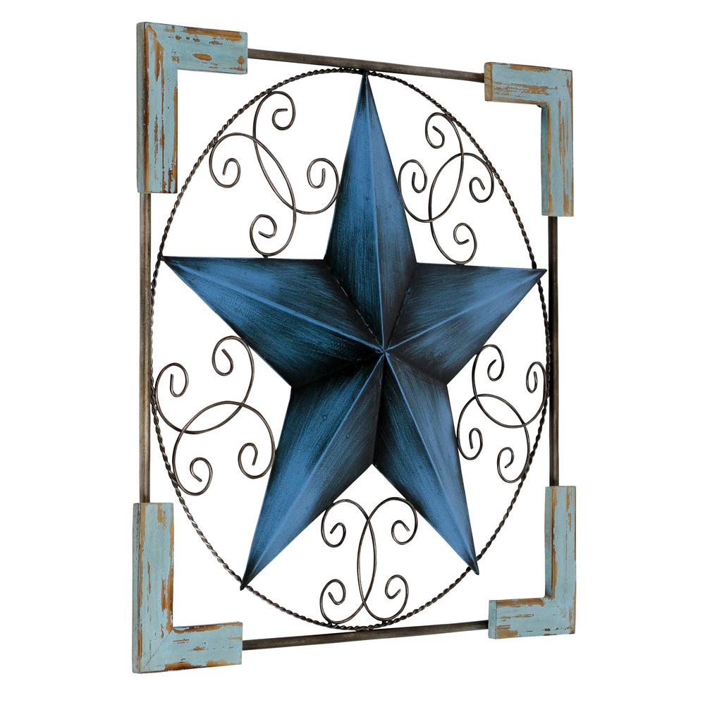 turquoise garden decor Framed metal wall decor distressed metal wrought iron