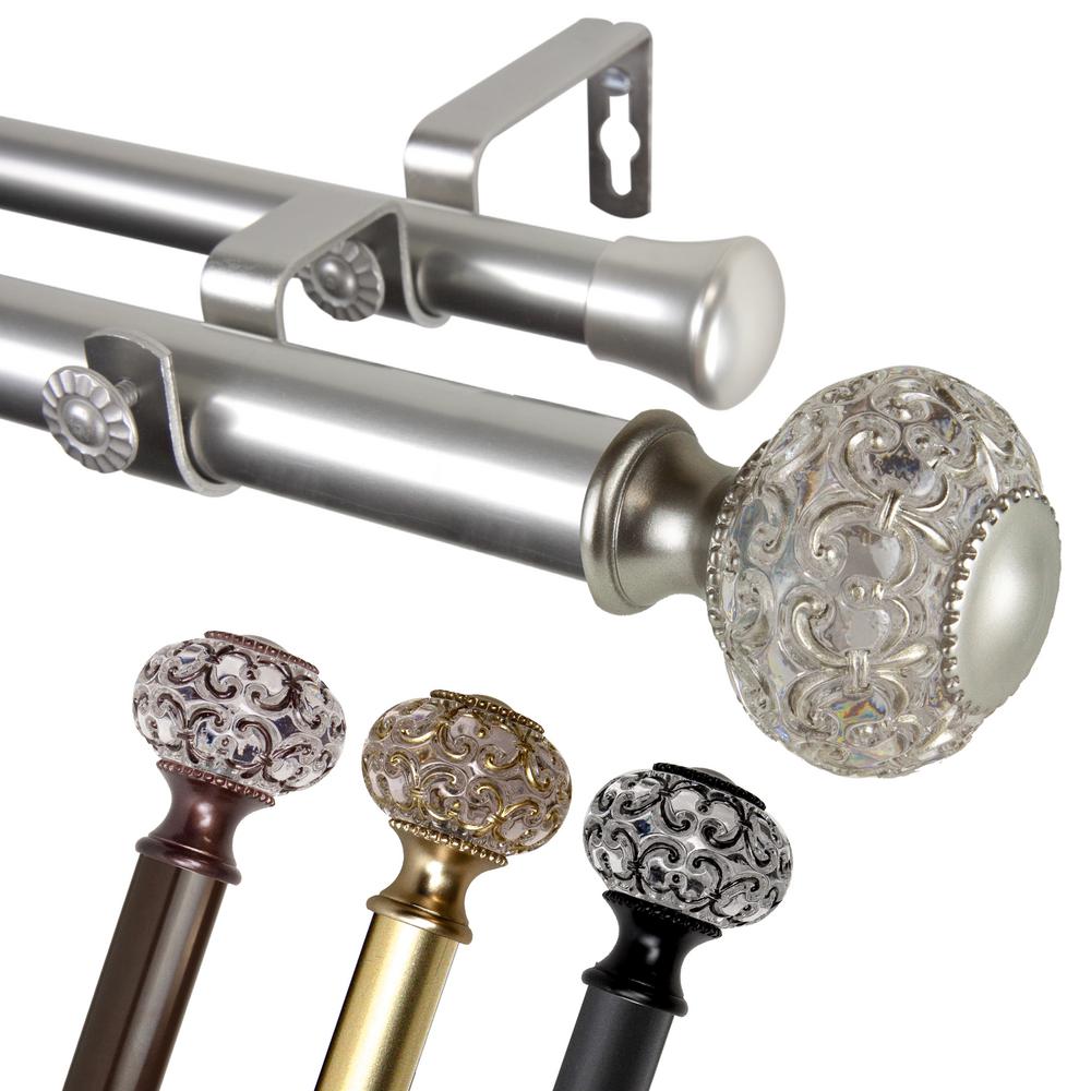 Emoh 1 Inch Dia 28 48 Adjule Lavish Double Curtain Rod In Emoh 1 Inch Dia 28 48 Adjule