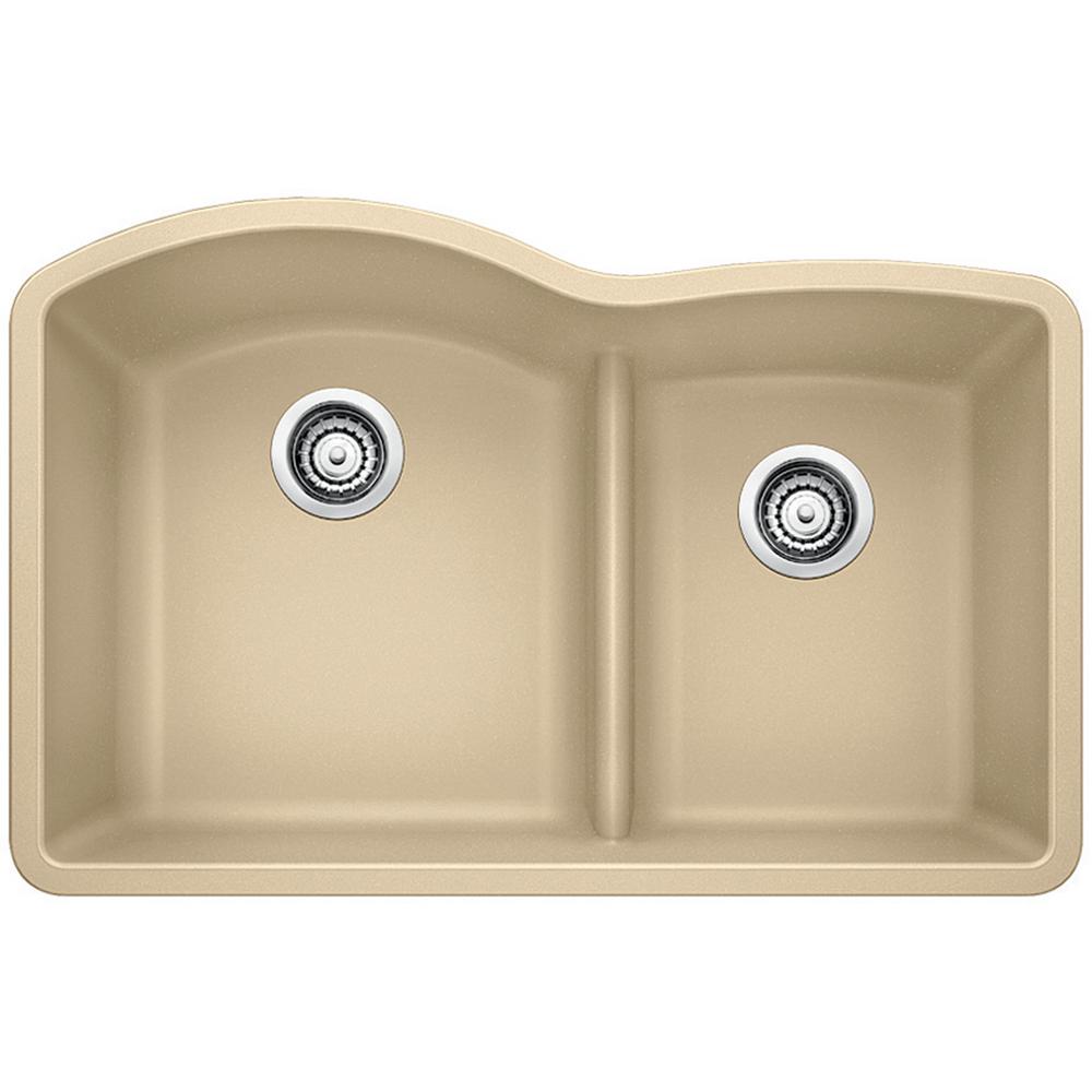 Blanco Diamond Undermount Granite Composite 32 In Double Bowl Kitchen   Biscotti Blanco Undermount Kitchen Sinks 441595 64 1000 