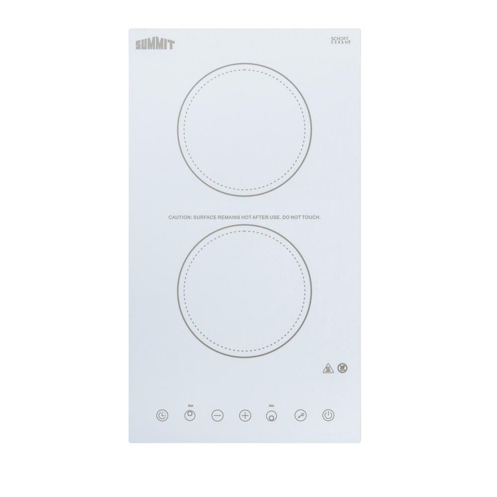 Summit Appliance 12 in. Radiant Electric Cooktop in White with 2 Elements