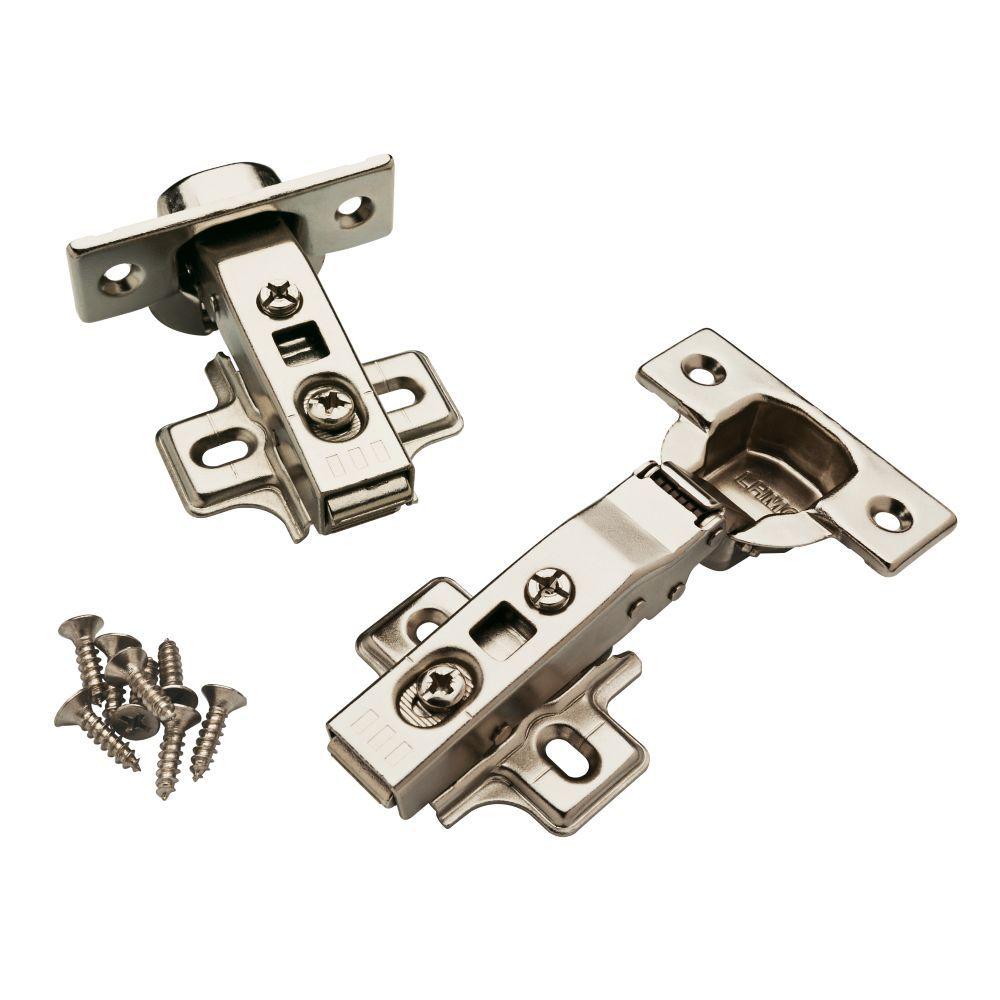 10 Full Overlay Cabinet Hinges Hardware The Home Depot 35 Mm 110 Degree Full Overlay Soft Close Cabinet Hinge 5 Pairs
