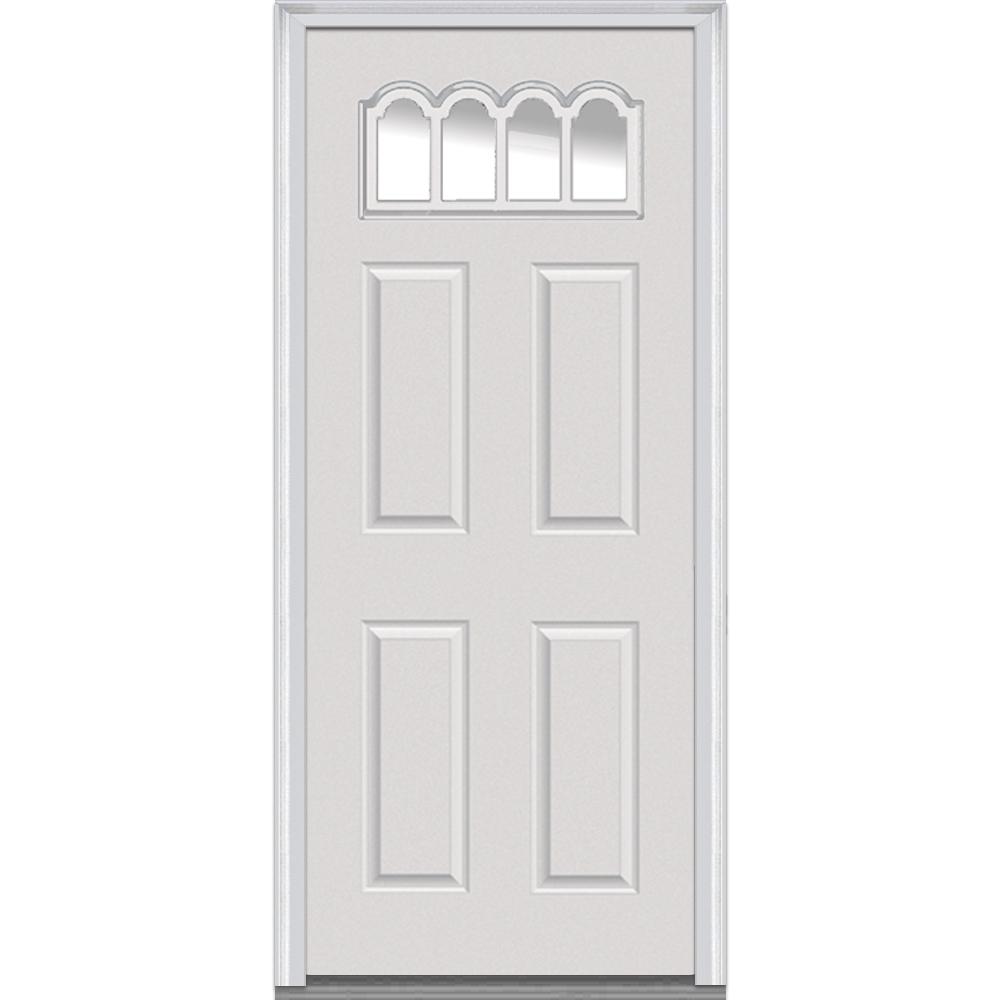 MMI Door 32 in. x 80 in. Classic LeftHand Inswing 1/4Lite 4Panel