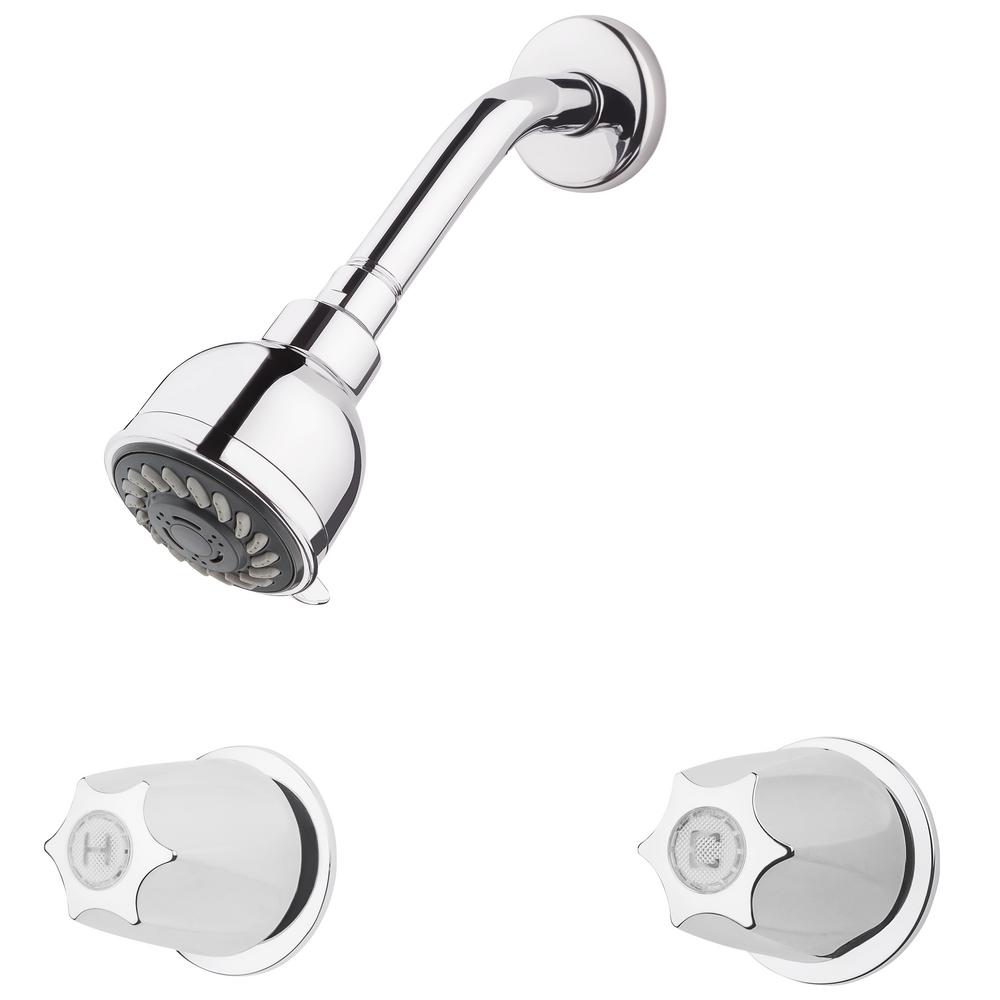 Pfister 2 Handle 3 Spray Shower Faucet With Metal Knob Handles In