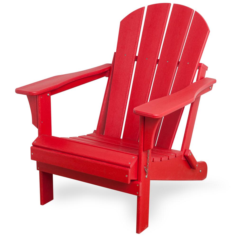 Westin Outdoor Addison Red Folding Plastic Outdoor Adirondack