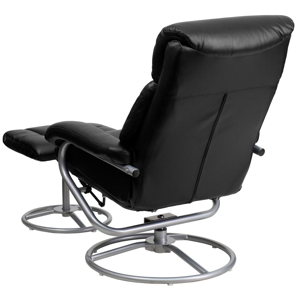 Flash Furniture Contemporary Black Leather Recliner and Ottoman with