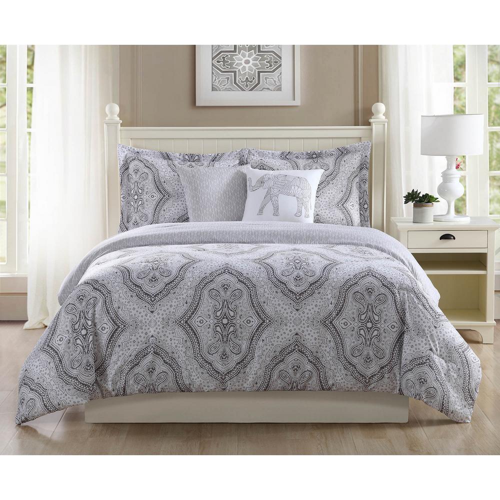 Studio 17 Kyra Grey 5-Piece Full/Queen Comforter Set