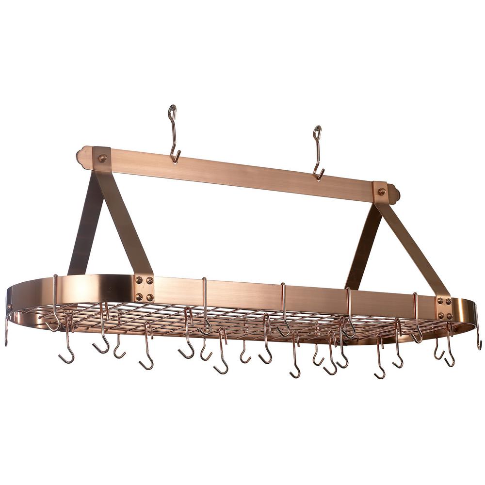 Elegant Designs 2Light Copper Kitchen Pot Rack Light with HooksPR1000CPR The Home Depot