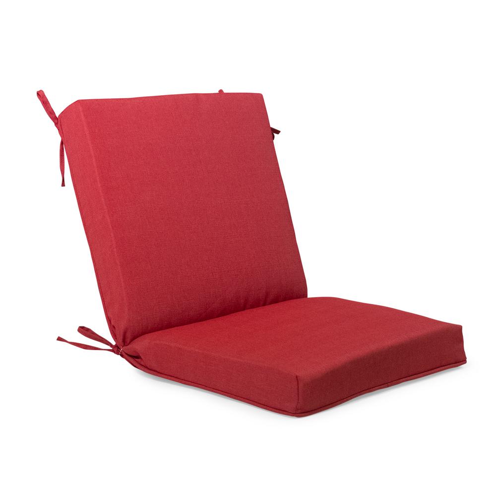 Hampton Bay Midback Outdoor Patio Cushion in Chili BrickSeek