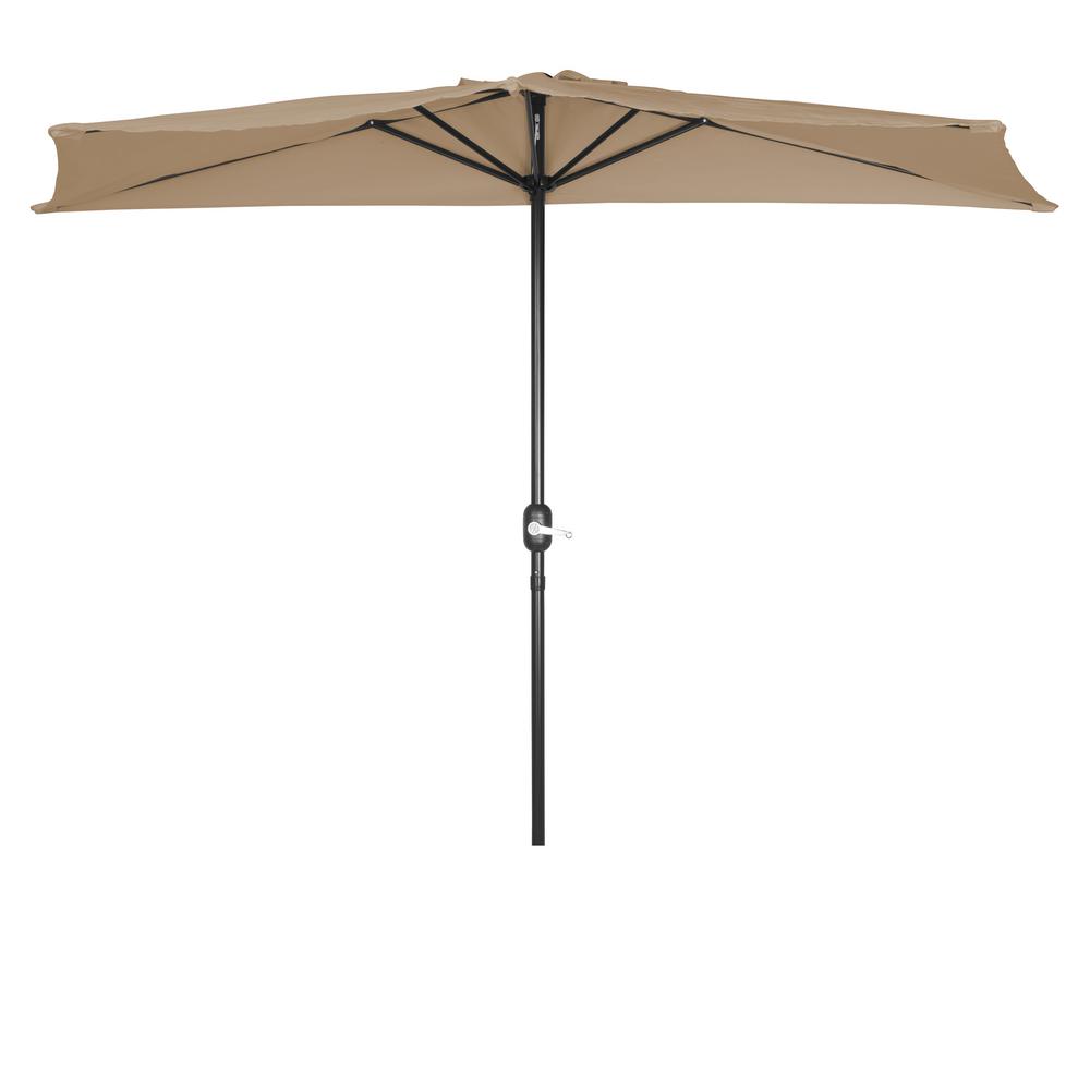 Pure Garden 9 Ft Half Round Patio Umbrella In Red M150054 The Market Half Patio Umbrella In Tan