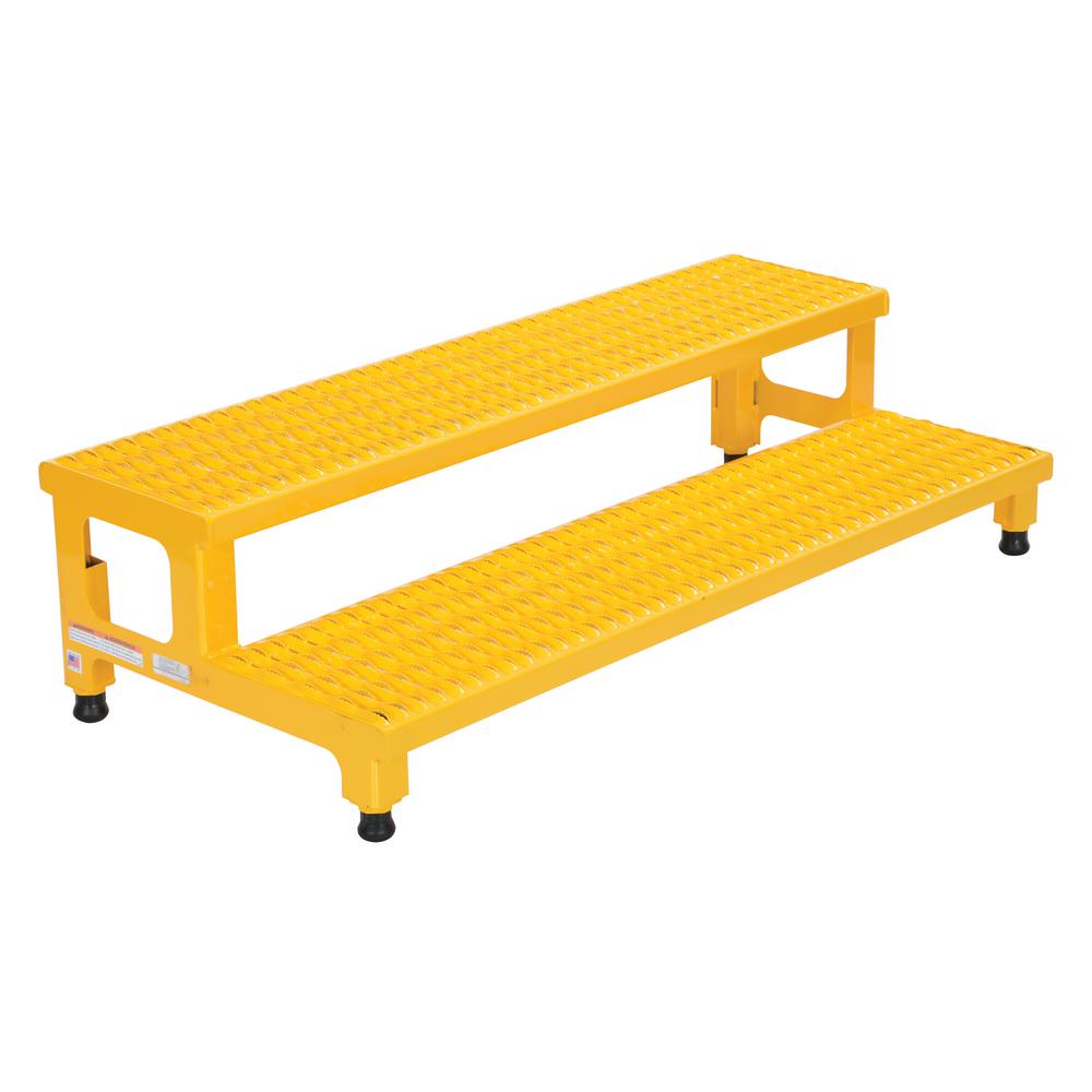 Vestil 48 inch x 23 inch 2-Step Adjustable Steel Step Stand by Vestil