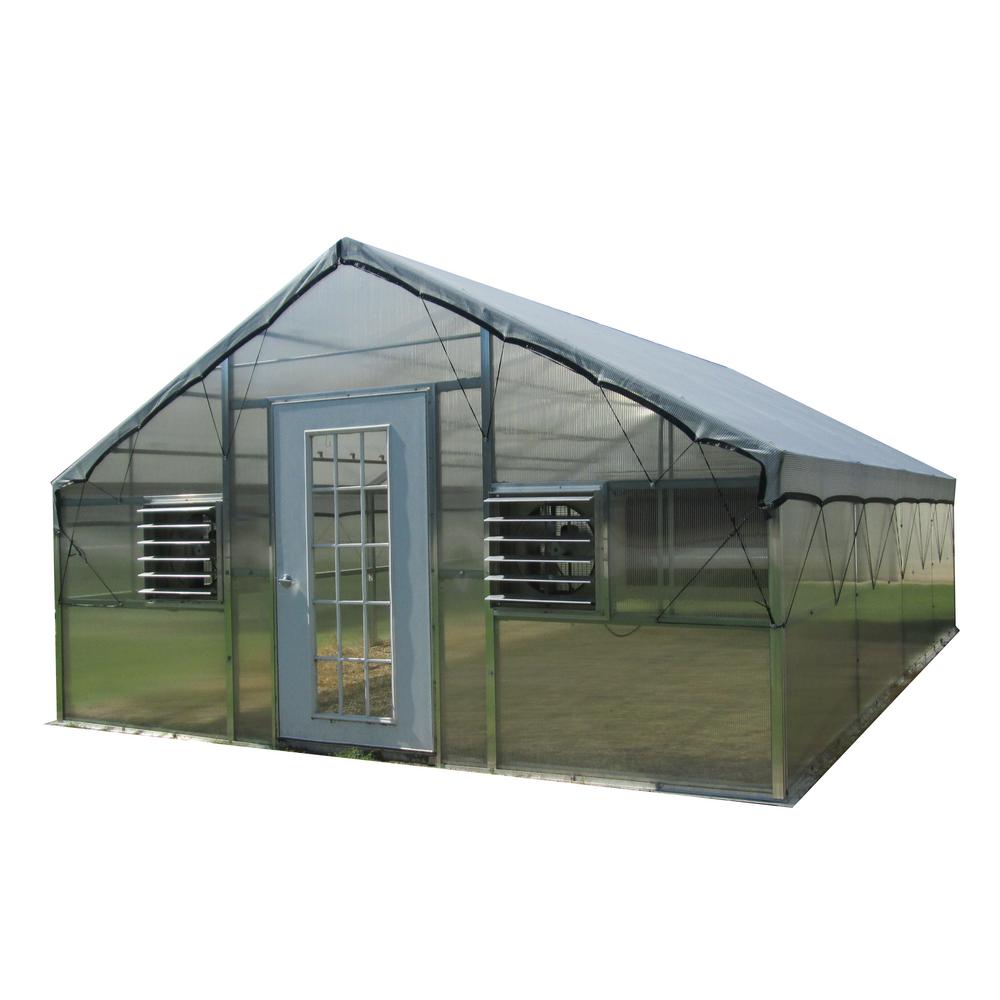 Monticello Whitney 12 Ft W X 18 Ft D X 11 5 Ft H Educational Greenhouse Kit With 8 Ft H Walls R121 Hd The Home Depot